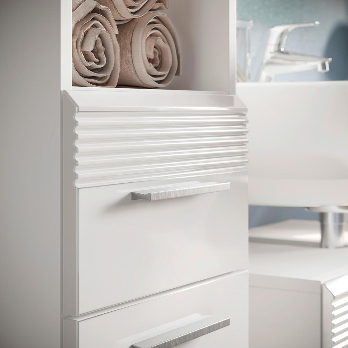 Hochschrank Linus Weiß B: 30 cm - Weiß Hochglanz/Weiß, MODERN, Holzwerkstoff (30/181/30cm) - MID.YOU