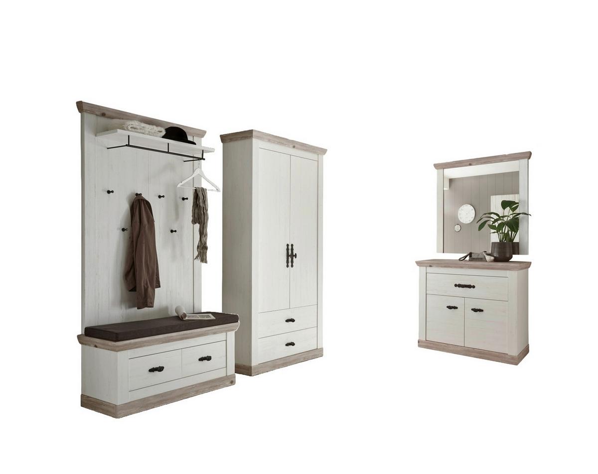 Garderobe Florenz Pinienfarbe/Hellbraun 341cm - Hellbraun/Pinienfarben, Design, Holzwerkstoff (341/201/45cm) - MID.YOU