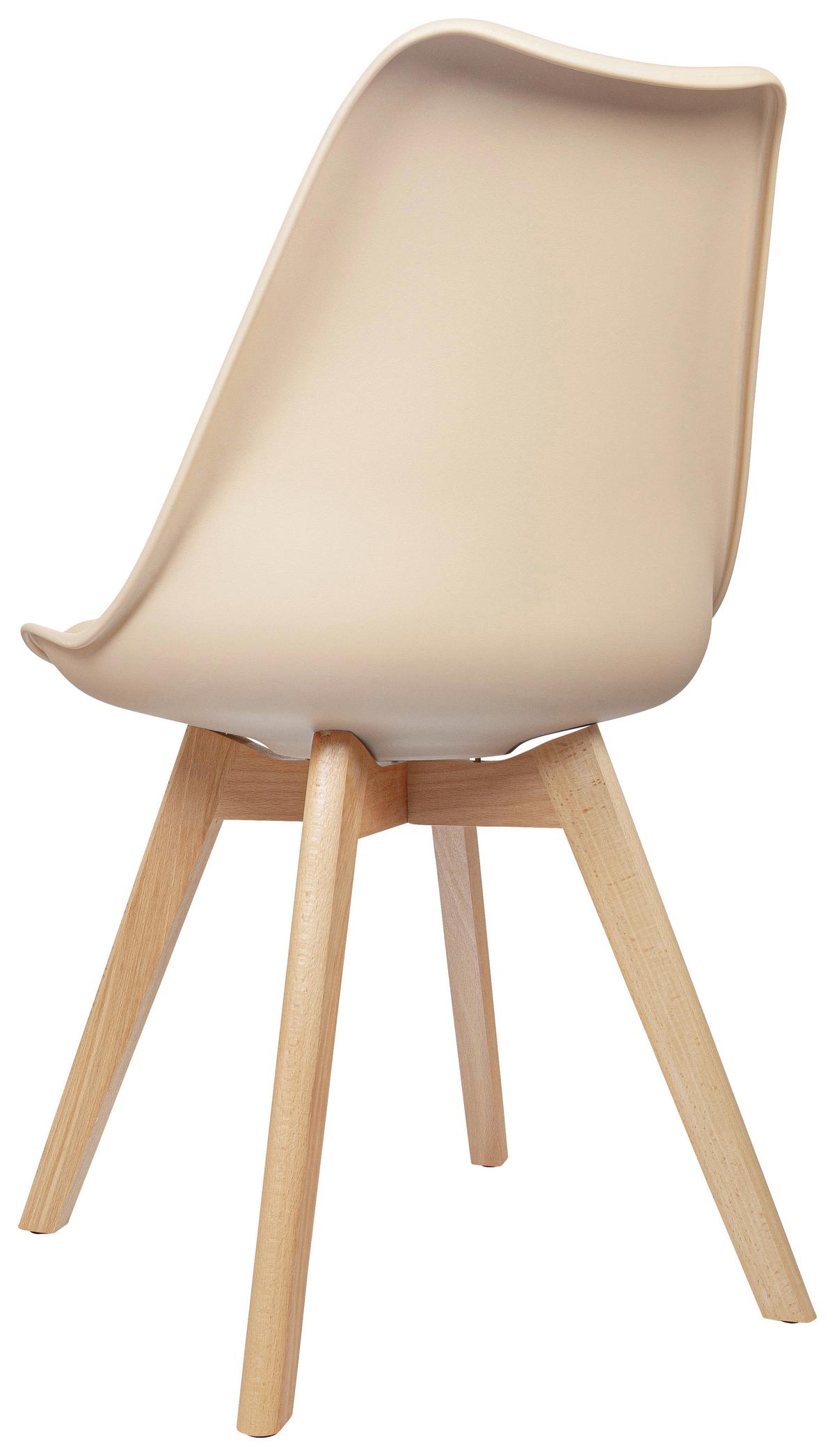 Stuhl-Set 4er Scandi Buche Dekor/Beige - Beige/Buchefarben, MODERN, Holz/Textil (48/87/56cm) - MID.YOU