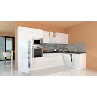 Eckküche Premium Mit Geräten 345x172 Cm Weiß/granitoptik - Weiß/Grau, MODERN, Holzwerkstoff (345/172cm) - Respekta