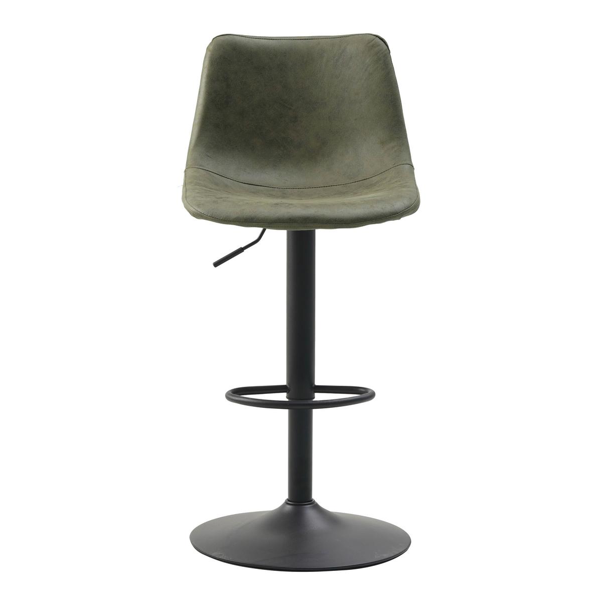 BARHOCKER-SET Glenn Grün B: 45cm - Schwarz/Grün, Basics, Textil/Metall (45/90/52cm) - MID.YOU