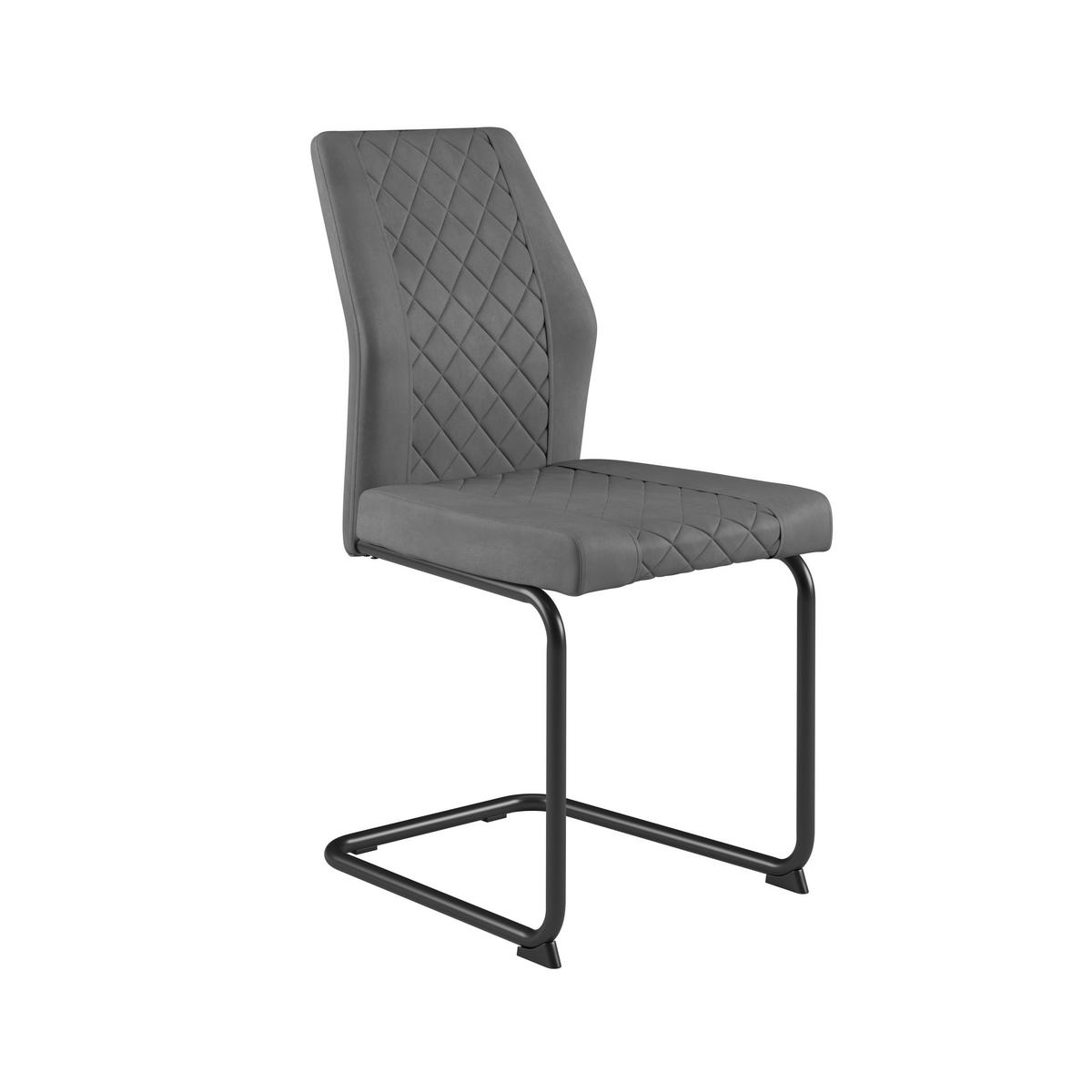 Szék Nina Giga-S - fekete/szürke, Modern, textil/fém (49/91/66cm)