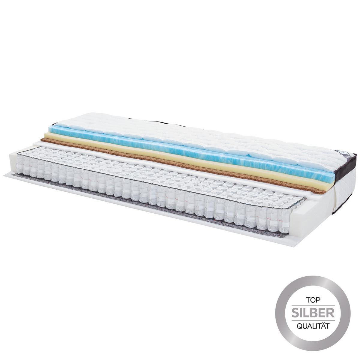 Taschenfederkernmatratze Pluma Coco 90x200cm Fest - Weiß, Textil (90/200cm) - Ele