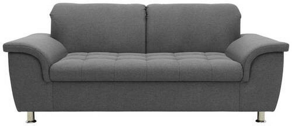 2-sitzer-sofa Kopfteil Verstellbar Franzi Grau - Chromfarben/Grau, KONVENTIONELL, Textil (190/81/105cm) - MID.YOU