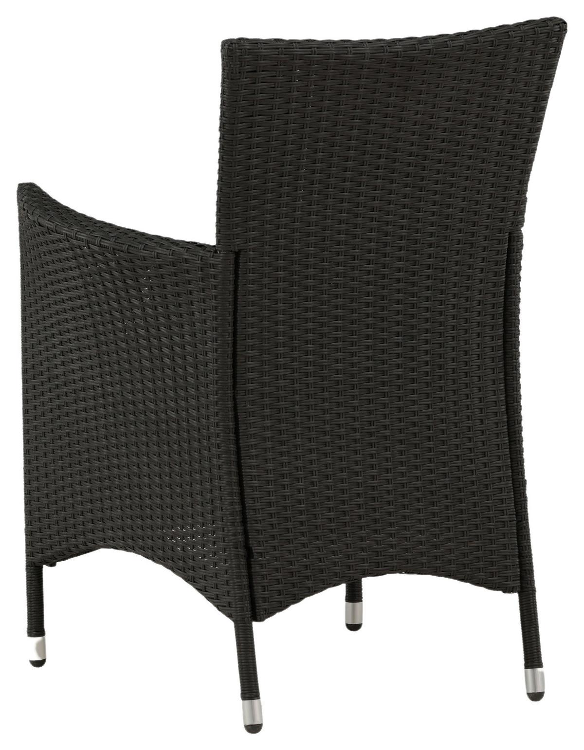 Gartensessel Stapelbar Knick 2er-Set Kunststoff/metall - Silberfarben/Schwarz, KONVENTIONELL, Kunststoff/Metall (60/88/60cm) - Gardenson