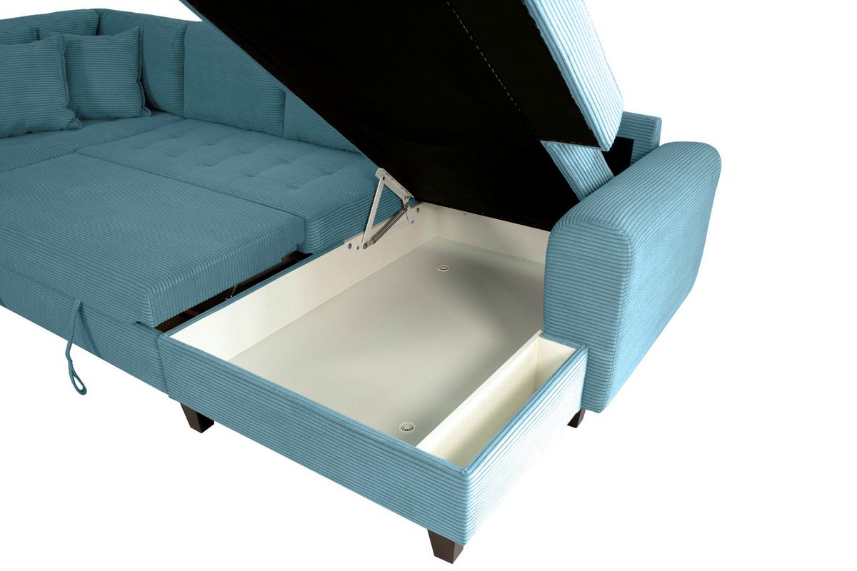 Wohnlandschaft Moritz Hellblau U-Form:178x324x155 Cm - Hellblau, Trend, Textil (178/324/155cm)