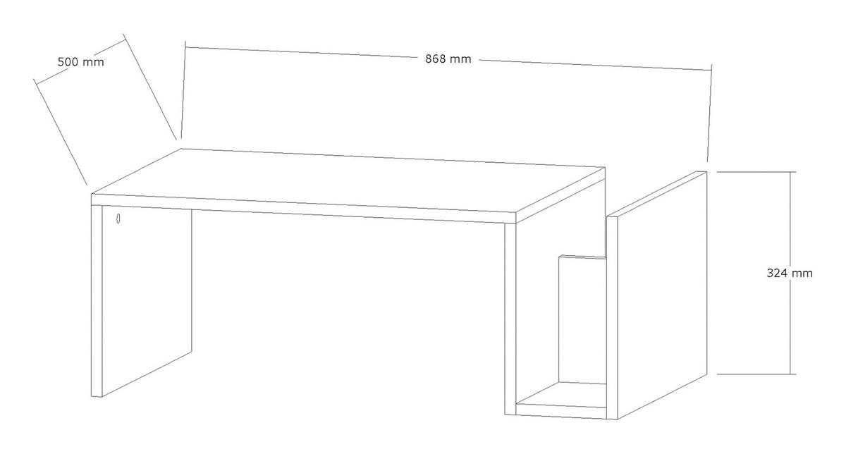 COUCHTISCH Weiß B: 86,8cm - Weiß, MODERN, Holzwerkstoff (86,8/32,4/50cm)