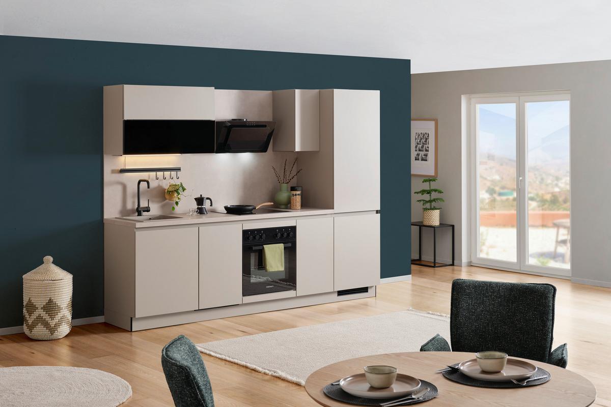 Küchenblock Win - Creme, MODERN, Holzwerkstoff (270cm) - Express-Kuechen