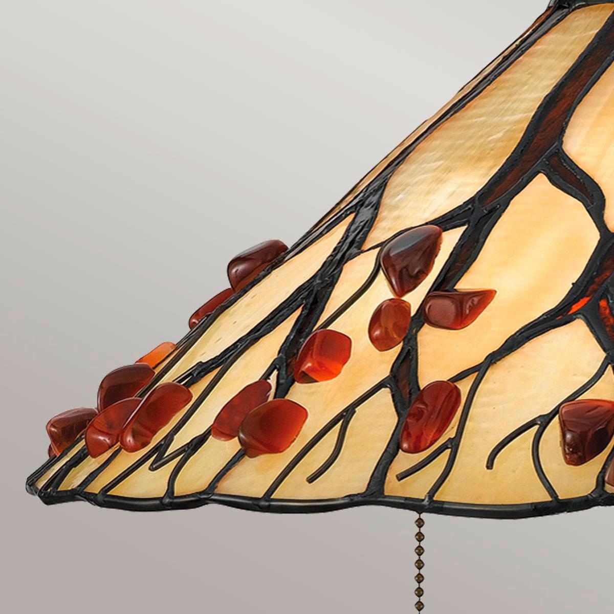 Asztali Lámpa Qz-Whispering-Tl-Vb - sötétbarna/többszínű, Konventionell, üveg/fém (62,9/43,2cm) - Elstead Lighting