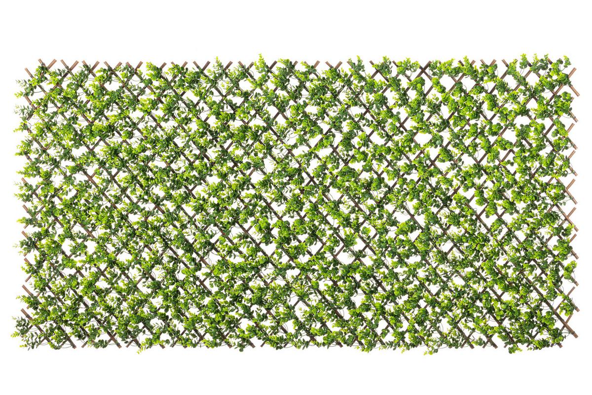 Sichtschutzhecke Devin - Dunkelgrün/Naturfarben, KONVENTIONELL, Holz/Kunststoff (200/100cm) - Luca Bessoni