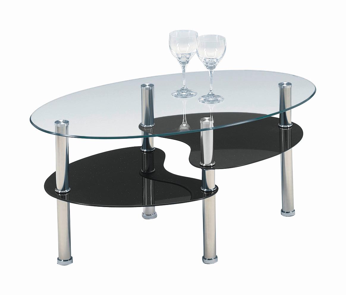 Sklenený konferenčný stolík SABA -BP- - číra/čierna, Konventionell, kov/sklo (90/45/55cm)