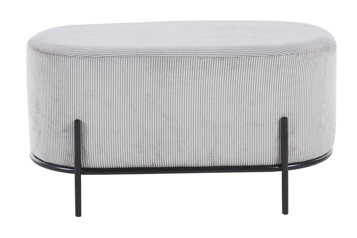 Hocker Hellgrau B: 80 Cm - Hellgrau/Schwarz, MODERN, Textil (80/42/40cm) - Livetastic
