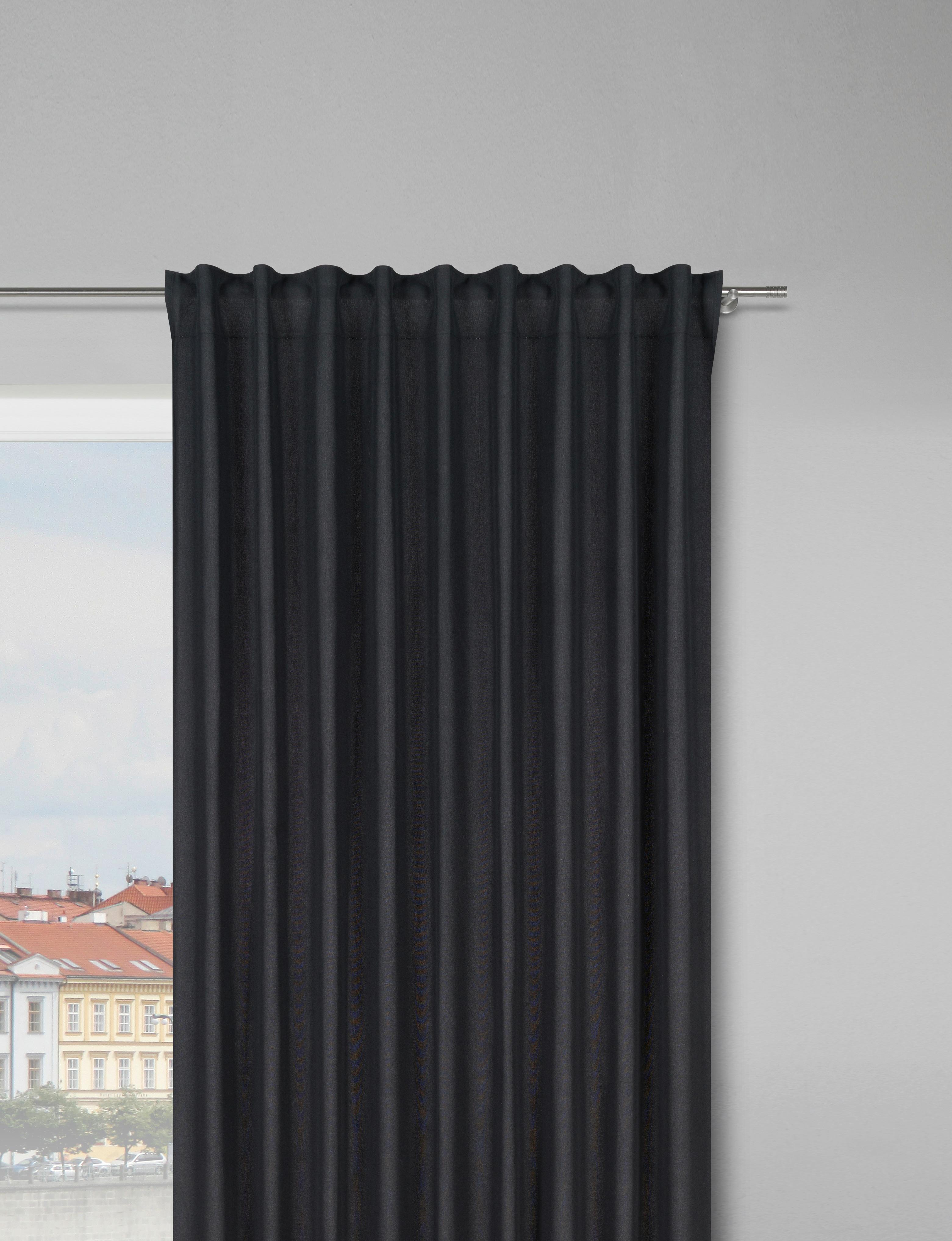 HOTOVÝ ZÁVĚS ULRICH -EXT- -TOP- - černá, textil (135/245cm) - Modern Living
