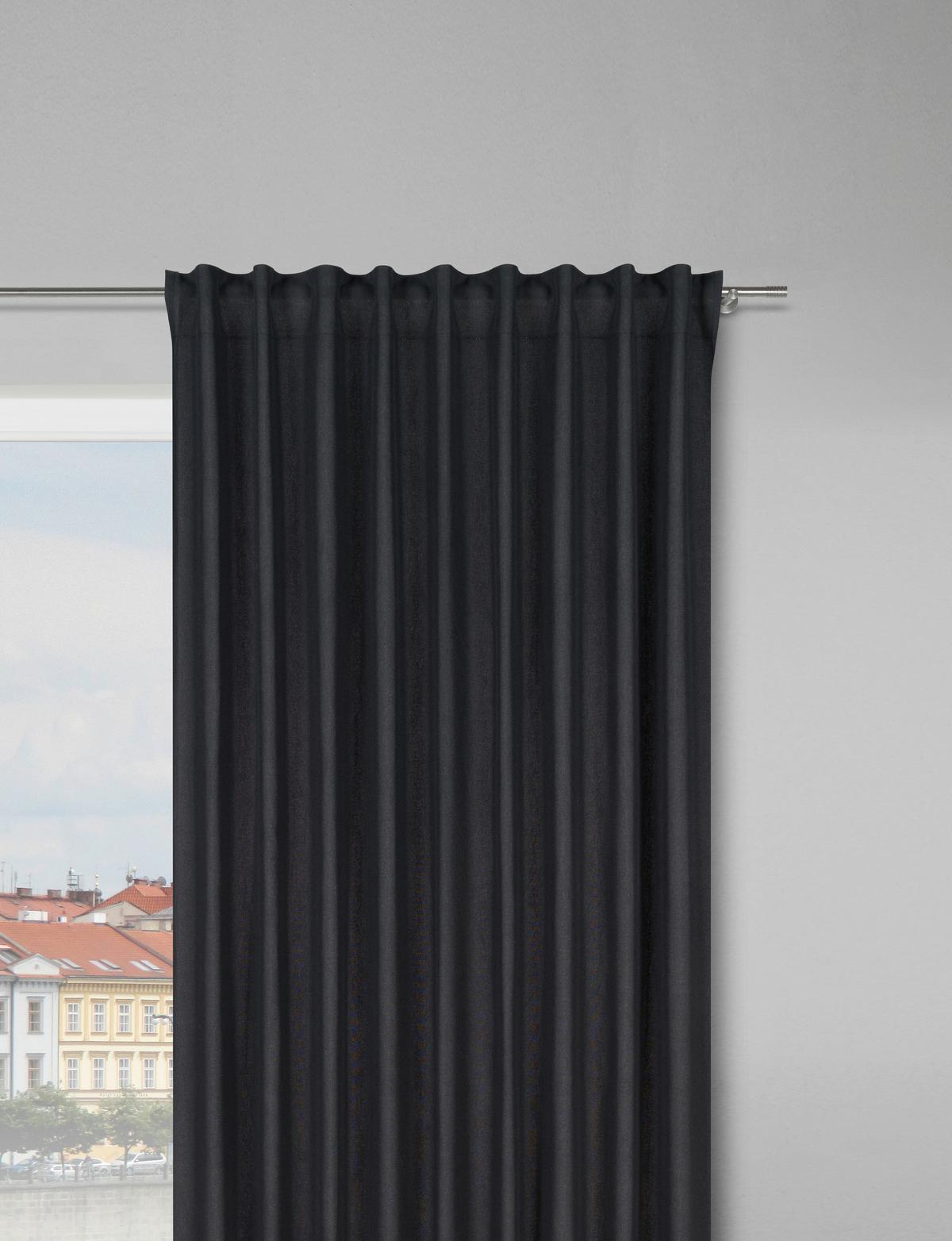 HOTOVÝ ZÁVĚS ULRICH -EXT- -TOP- - černá, textil (135/245cm) - Modern Living