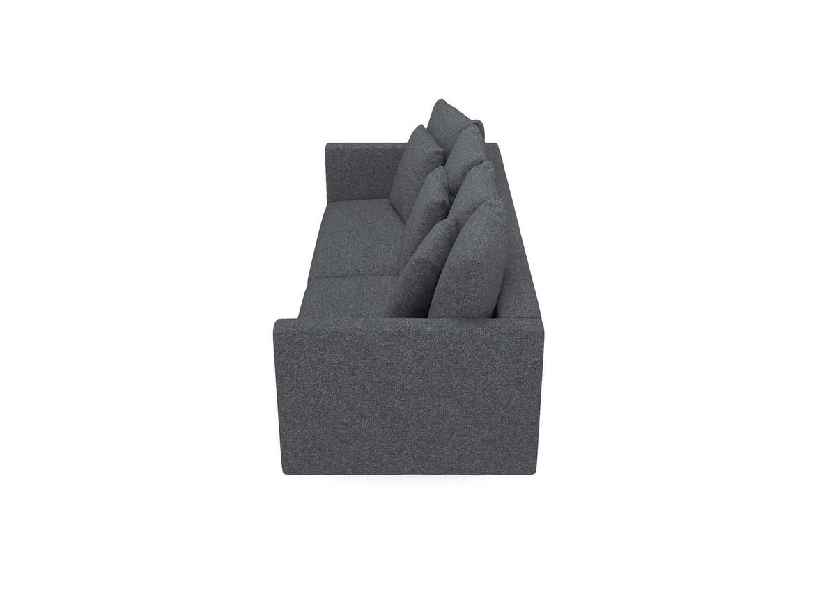 3-Sitzer-Sofa Mit Schlaffunktion Sofia B: 223 cm - Dunkelgrau, Design, Textil (223/96/95cm) - MID.YOU