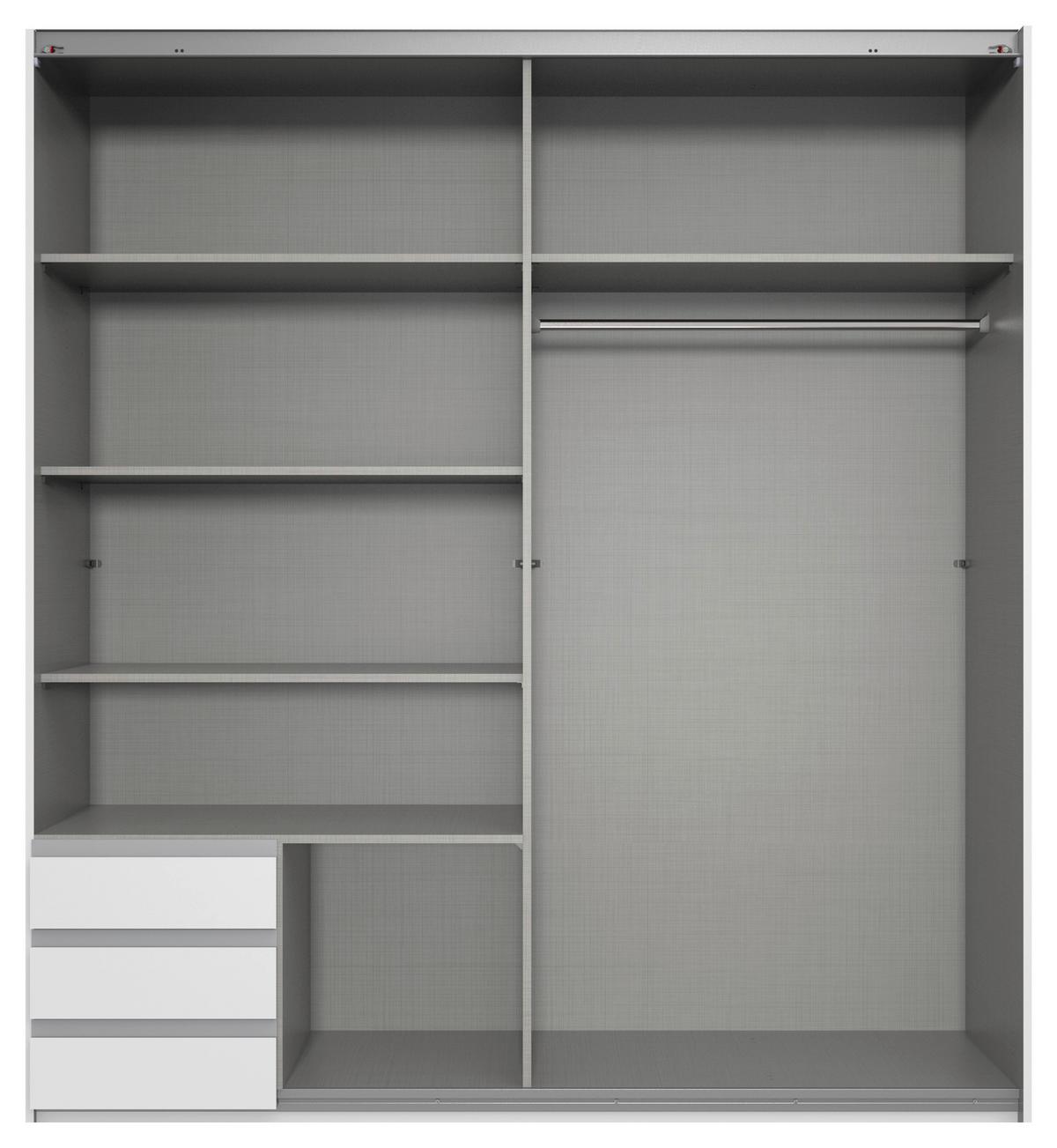 Skriňa s posuvnými dverami EMDEN, šírka 180 cm - čierna/biela, Modern, kompozitné drevo (180/198/64cm) - Mömax