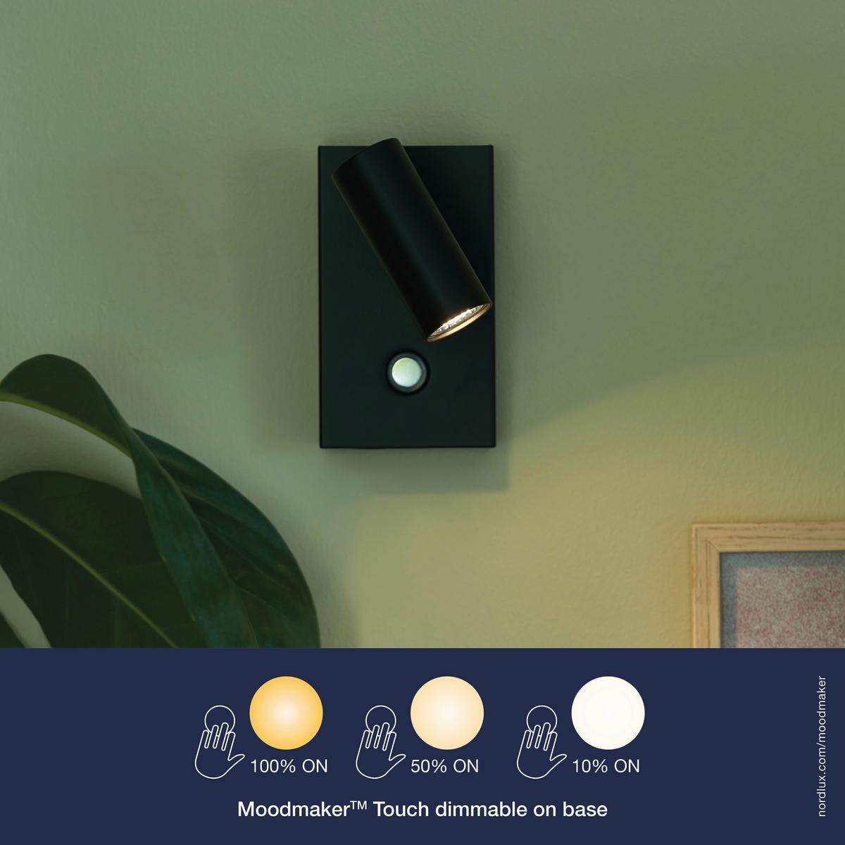 Wandleuchte Omari Schwarz B: 7 cm - Schwarz, Design, Metall (7/12/12cm) - Nordlux