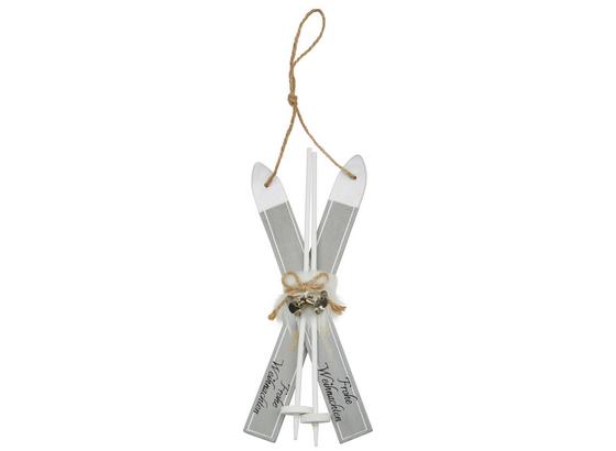 Dekohänger Silke - Weiß/Grau, KONVENTIONELL, Holz/Textil (21cm) - Ombra Dekohänger Silke - Weiß/Grau, KONVENTIONELL, Holz/Textil (21cm) - Ombra