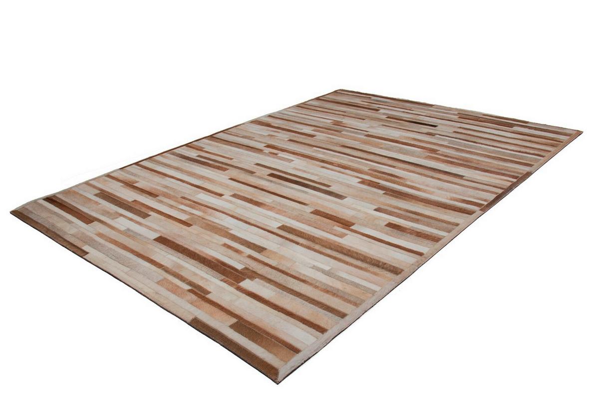 Flachwebteppich Creme, ca. 80x150 cm - Creme, Design, Leder (80/150cm) - Kayoom