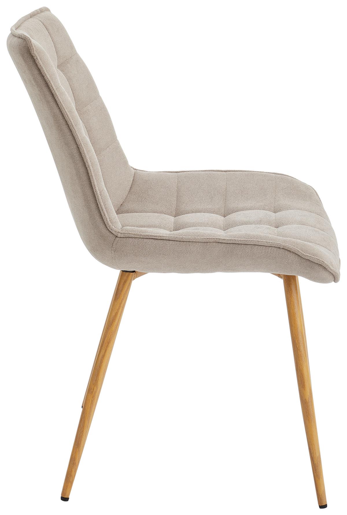 Stuhl Lena Eichefarben/Taupe B: 51 cm - Taupe/Eichefarben, MODERN, Textil/Metall (51/88/62cm) - Livetastic