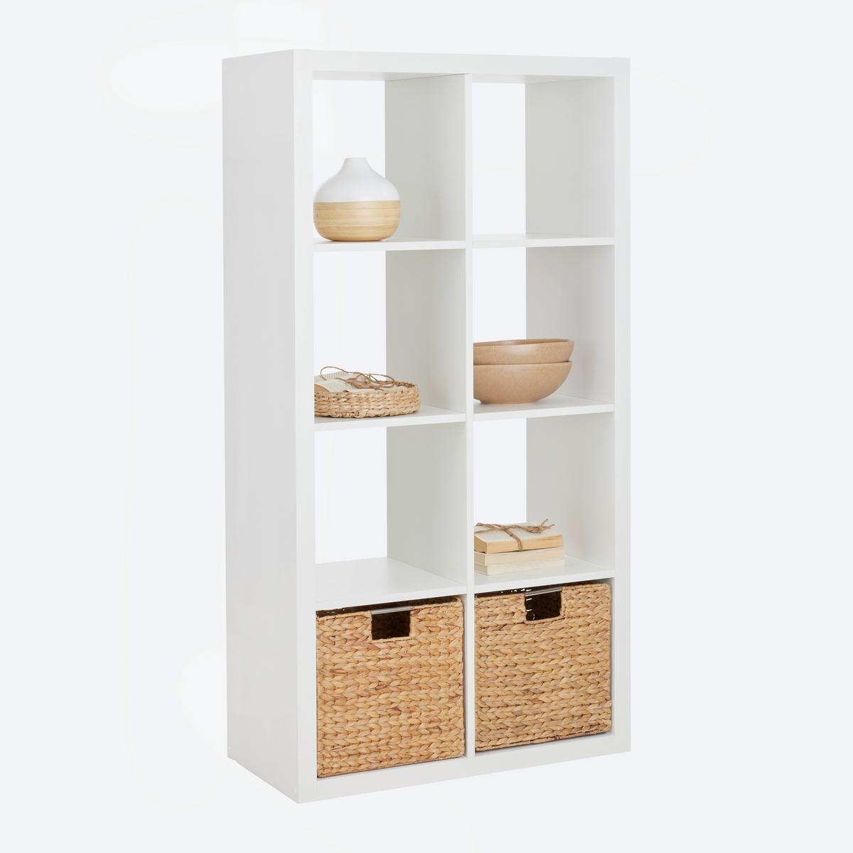 Deliaca stena STYLE 8 priečinkov - biela, Modern, kompozitné drevo (77/147/38cm) - Based