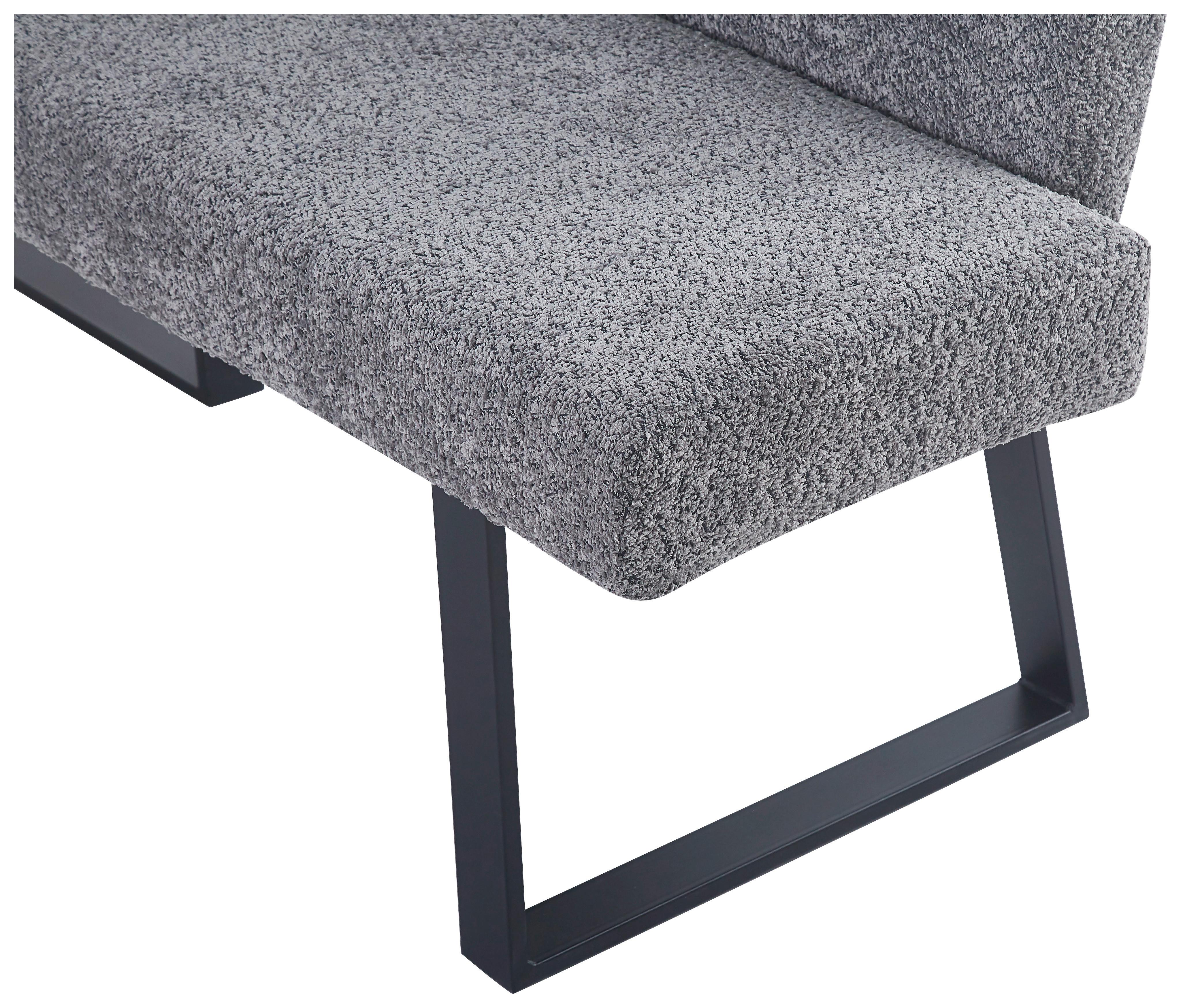 Eckbank Terri Leinenoptik Grau, S: 160x130cm - Schwarz/Grau, KONVENTIONELL, Textil/Metall (160/130cm) - MID.YOU