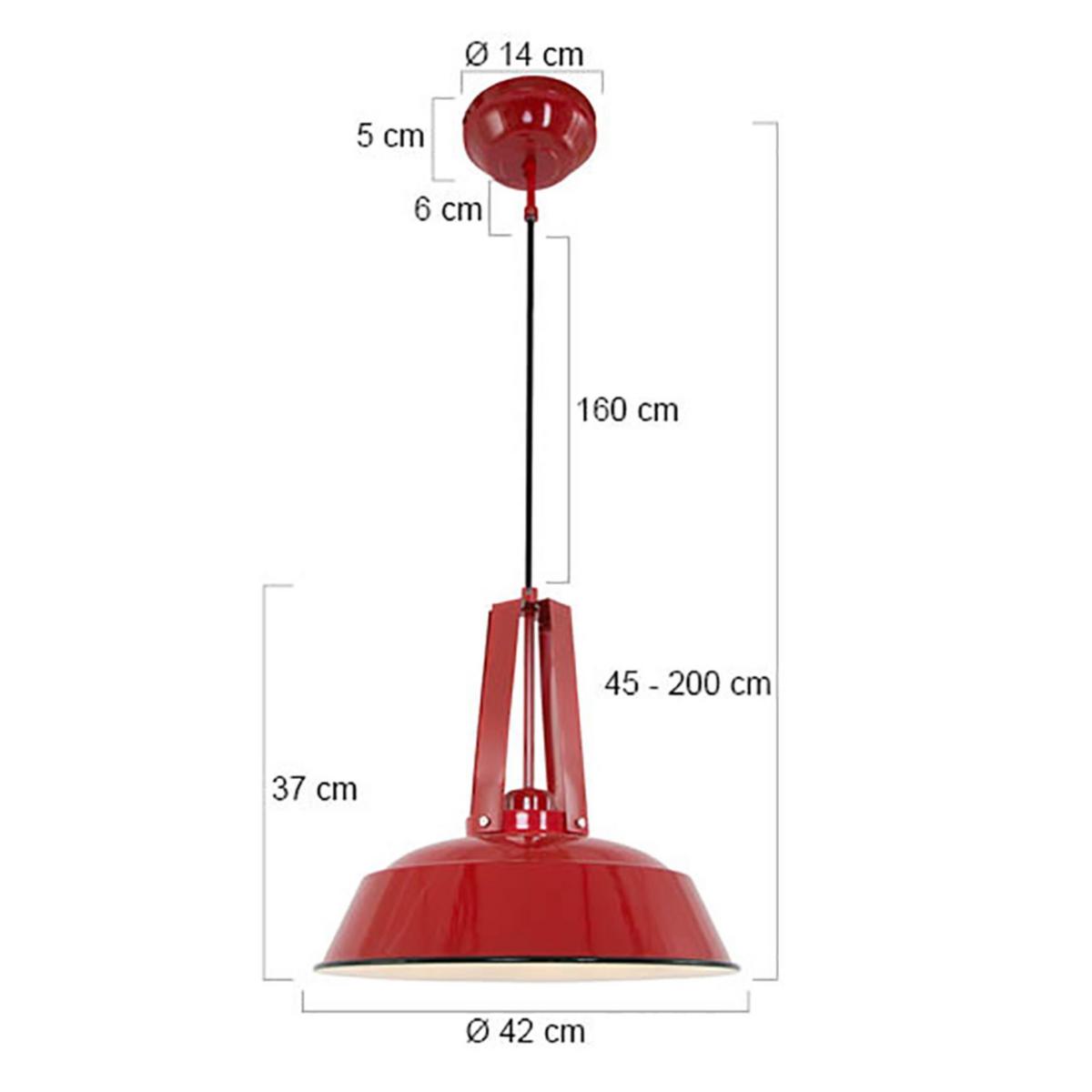 Pendelleuchte Eden - Rot, Trend, Metall (42/45-200/42cm)