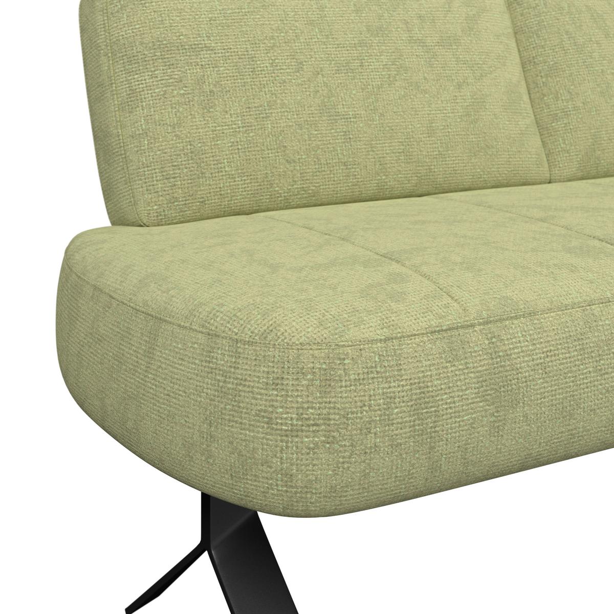 Sitzbank olivgrün/Metallbeine Ulmo B: 162 cm - Schwarz/Olivgrün, MODERN, Textil/Metall (162/83/71cm)