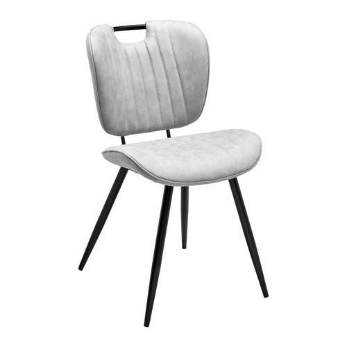 Jedálenská stolička HINA svetlá sivá - čierna/svetlosivá, Modern, kov/drevo (46/84/57cm) - Bessagi Home