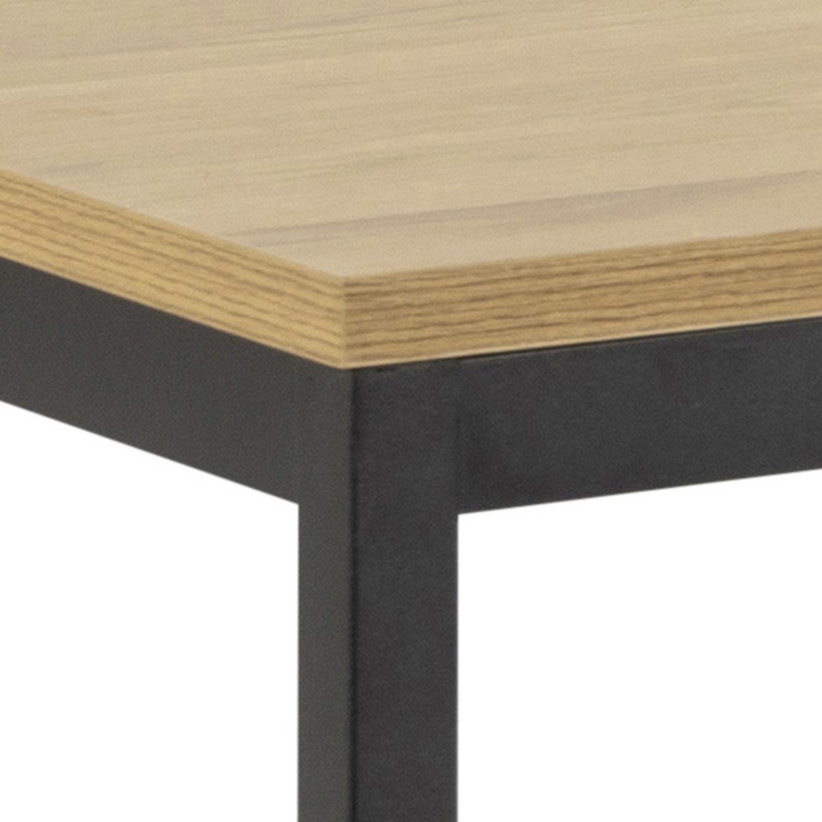 Esstisch Seaford 160x80 Cm Eiche Dekor/schwarz - Eichefarben/Schwarz, KONVENTIONELL, Holzwerkstoff/Metall (160/74/80cm) - MID.YOU