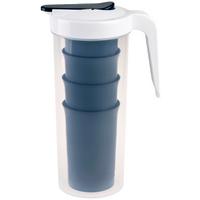 Kancsó 4 Pohárral Denni - sötétkék/áttetsző, Basics, műanyag - Luca Bessoni