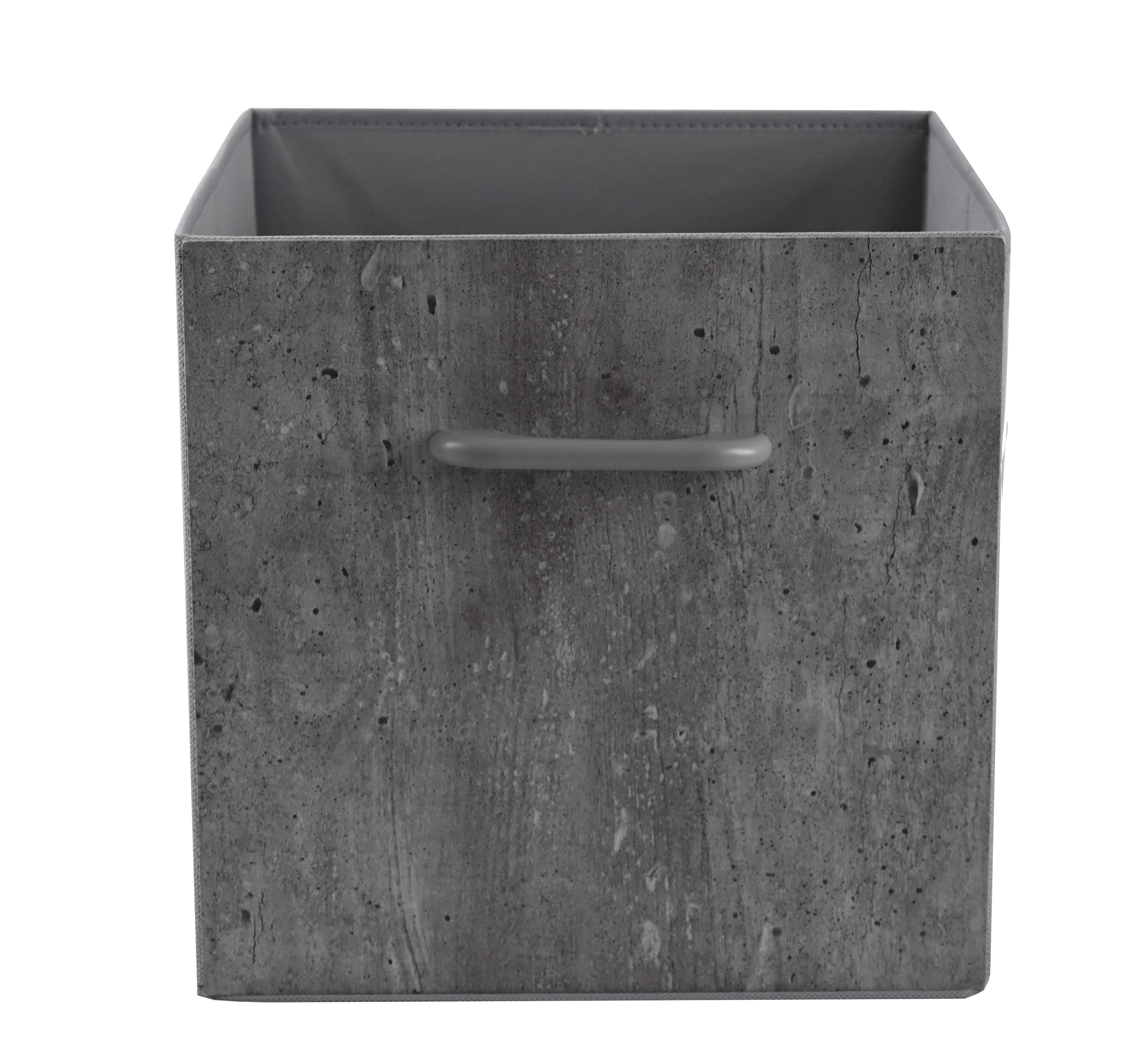 Faltbox Martin - Grau, KONVENTIONELL, Karton/Holz (33/33/32cm) - James Wood