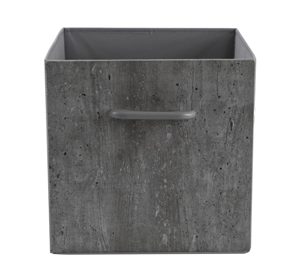 Faltbox Martin - Grau, KONVENTIONELL, Karton/Holz (33/33/32cm) - James Wood