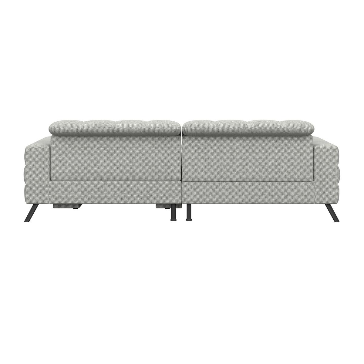 Ecksofa Milano Microfaser hellgrau, B: 178 cm - Hellgrau/Schwarz, MODERN, Holz/Textil (178/256cm) - Luca Bessoni