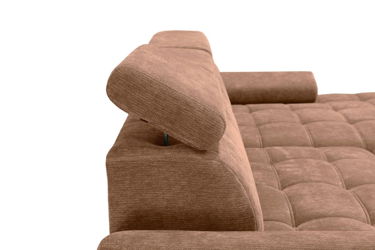 Rohová sedačka VEGAS, pravá, terracottová žinylka - černá/terracotta, Design, dřevo/textil (294/173cm)