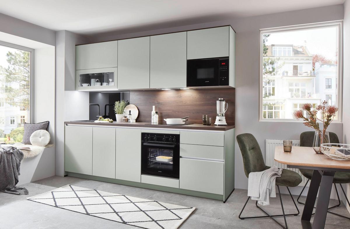 Küchenblock Sidney - Walnussfarben/Grau, Basics, Holzwerkstoff (272cm) - Vertico