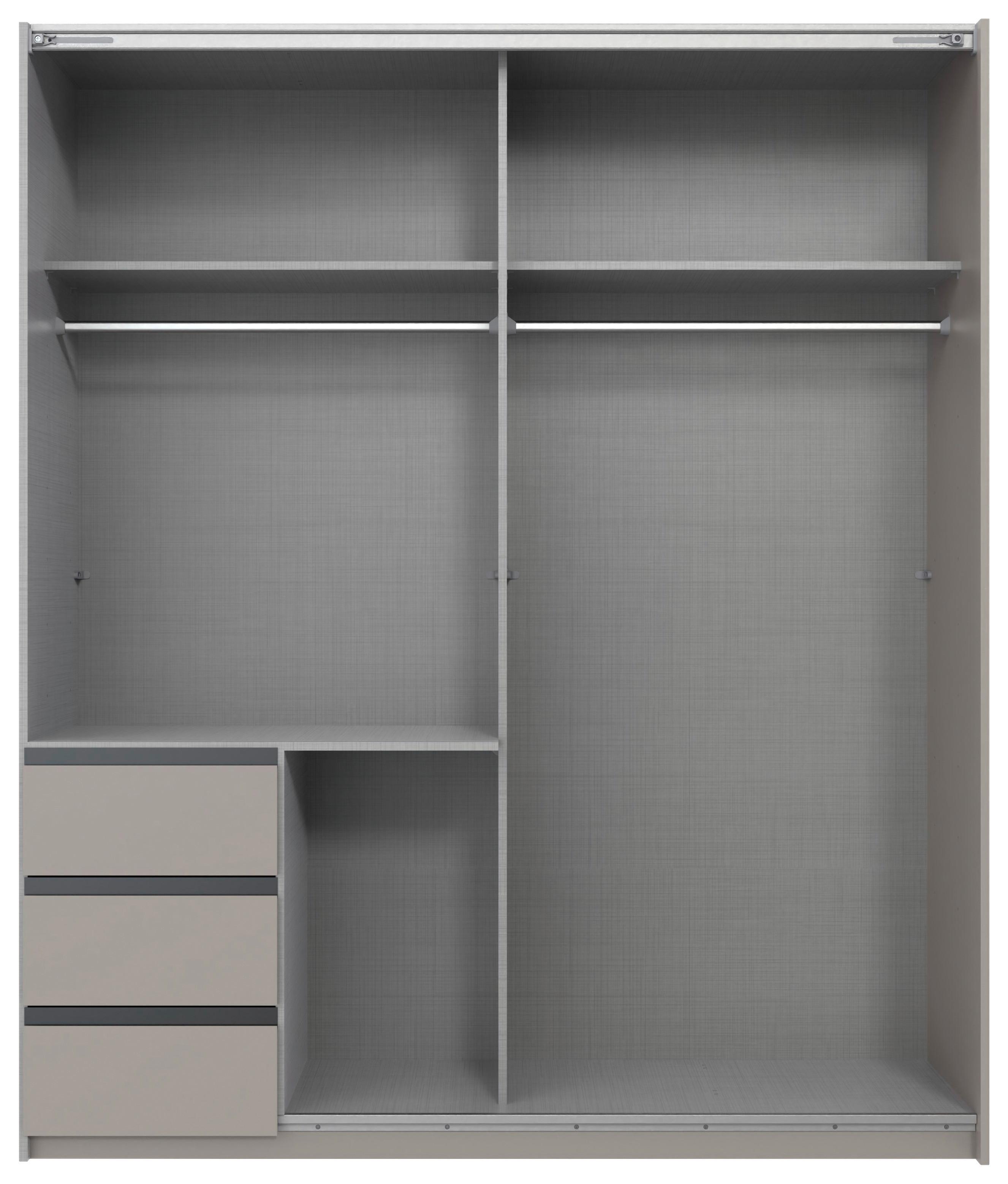 Šatní skříň ADRIA - šedá/černá, Konvenční, kov/kompozitní dřevo (168/198/63cm) - Mömax