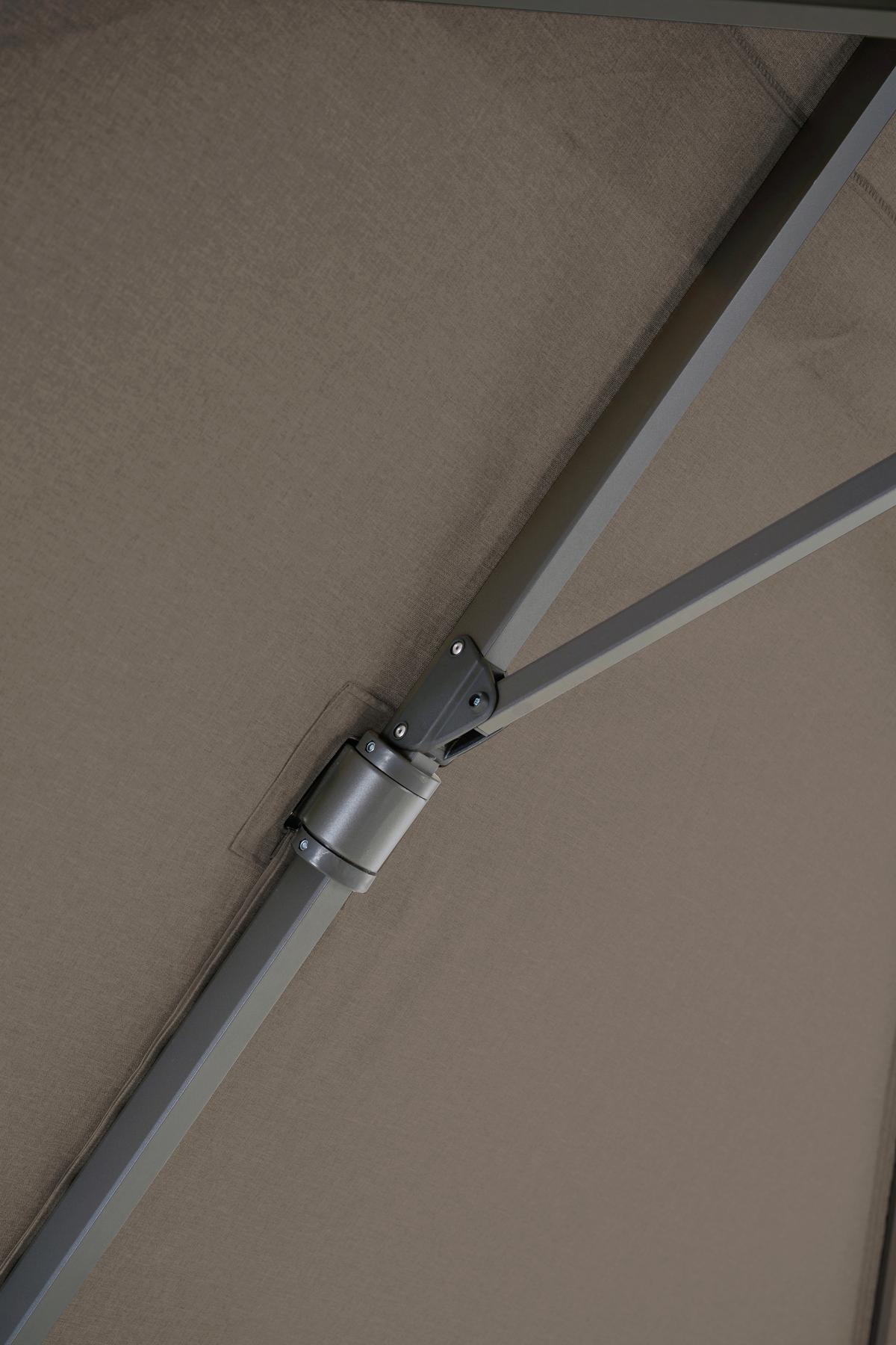 Ampelschirm Bl: 300x300cm Anthrazit/Taupe - Taupe/Anthrazit, MODERN, Textil/Metall (300/300cm) - Siena Garden