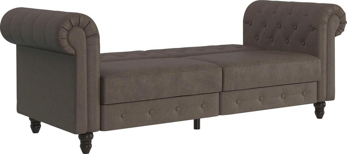 Schlafsofa Firenze Dunkelbraun,mit Schlaffunktion - Dunkelbraun/Schwarz, Basics, Textil (236/83/87cm) - Livetastic