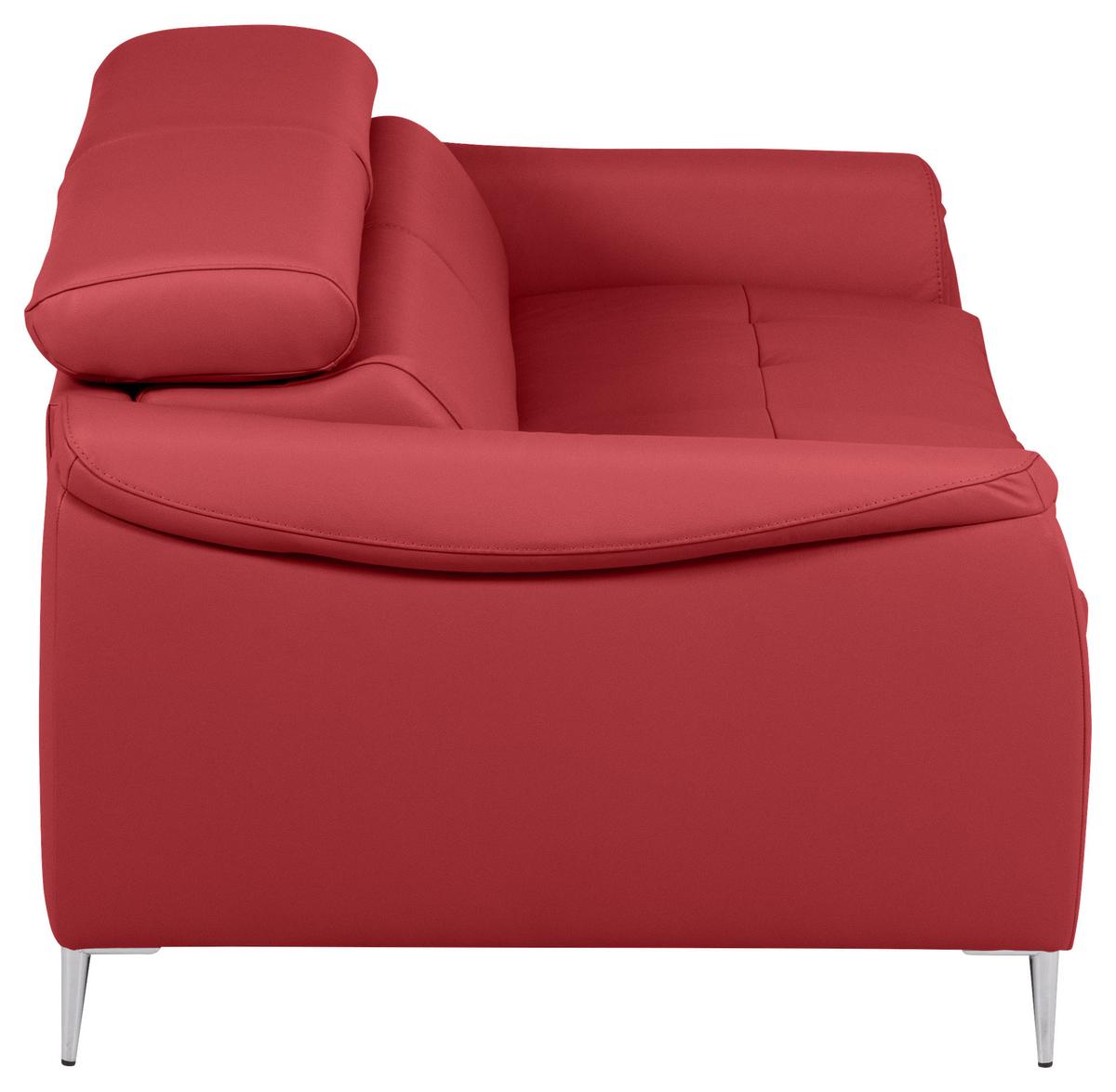 Schlafsofa Pafos Rot Lederlook, Rindsleder B: 203cm - Rot, Design, Leder/Textil (203/77-98/103cm) - MID.YOU