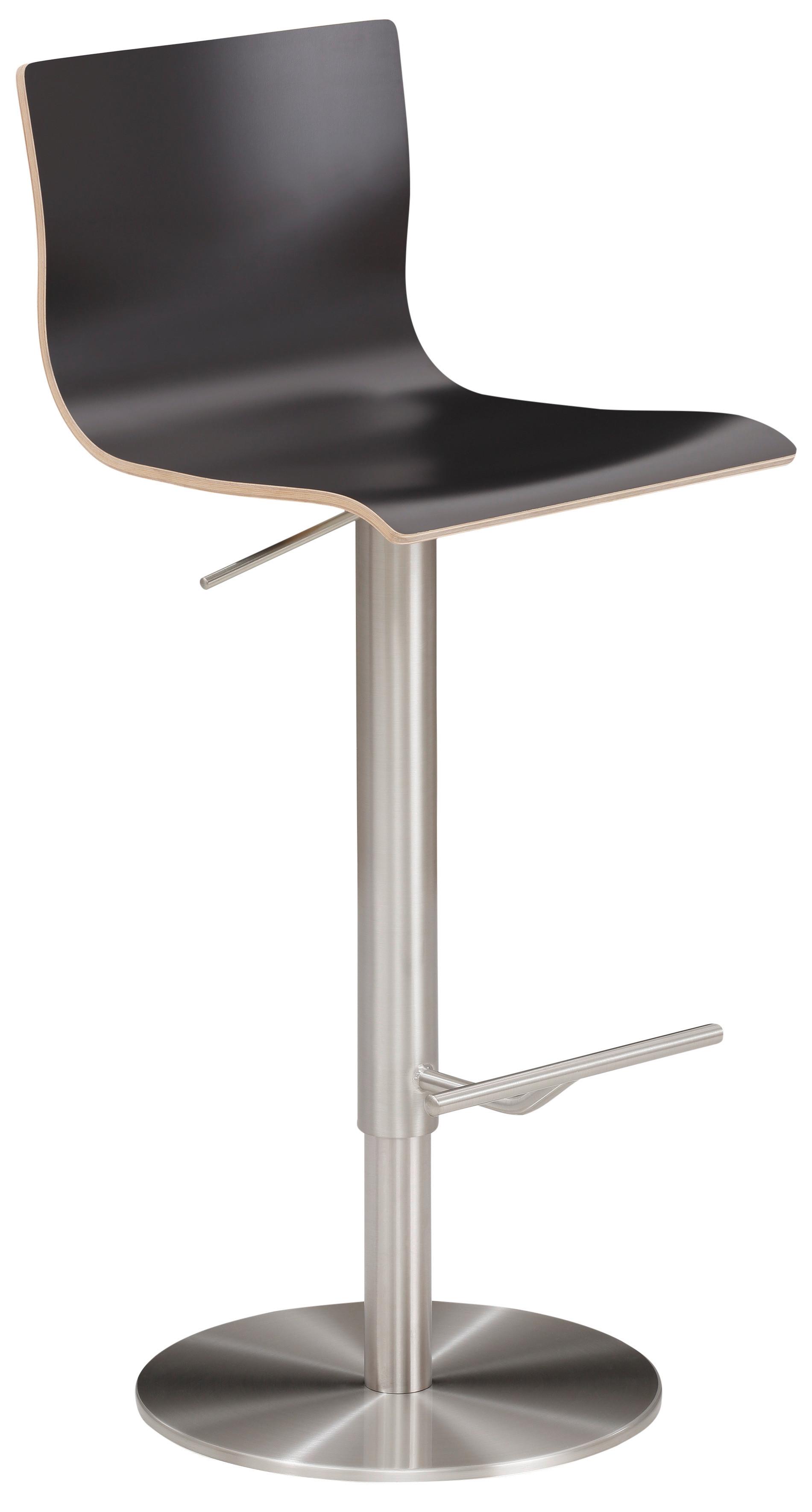 Barhocker My Henri - Chromfarben/Anthrazit, MODERN, Holz/Metall (39,5/81-107,5/43cm) - MID.YOU