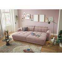 Big Sofa Barura Loveseat Hellrosa B: 292 cm - Hellrosa/Schwarz, KONVENTIONELL, Holzwerkstoff/Textil (292/90/194cm) - MID.YOU