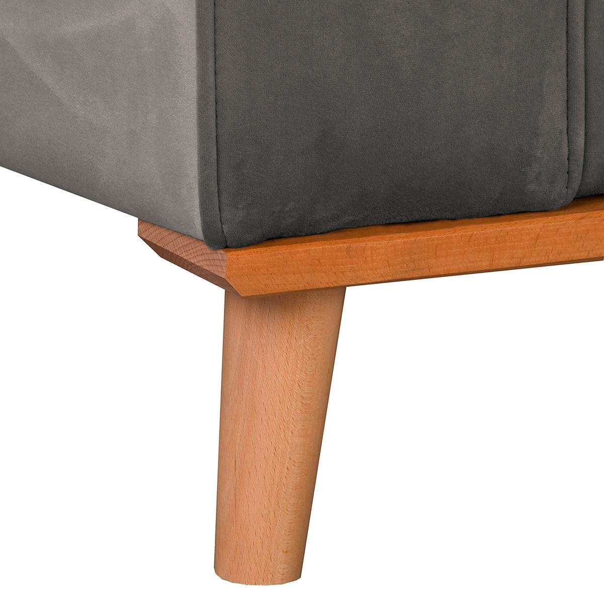 Ecksofa Beata Grau S: 230x150 cm - Wengefarben/Grau, Design, Textil (230/150cm) - Livetastic