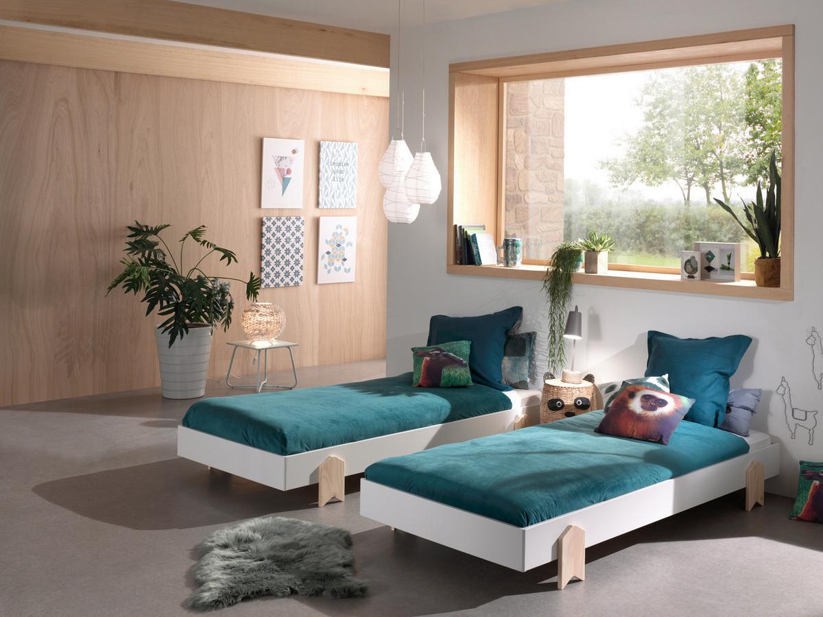 Stohovatelná postel MODULO bílá - barvy borovice/bílá, Moderní, dřevo/kompozitní dřevo (90/200cm) - MID.YOU