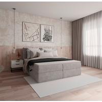 Boxspringová postel MALA 180x200 cm, šedá - šedá/černá, Moderní, dřevo/kompozitní dřevo (180/200cm) - Bessagi Home