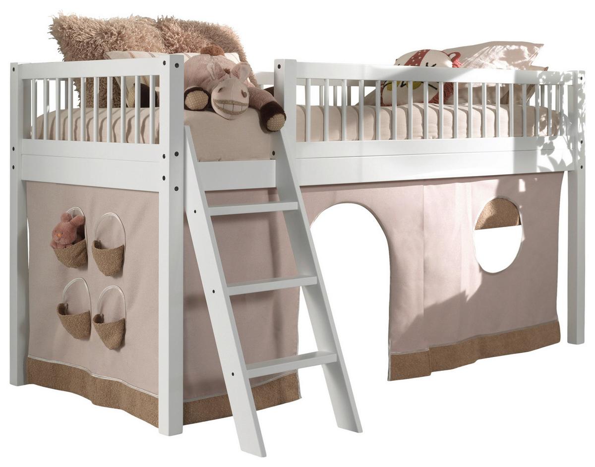 Hochbett Forrest - Weiß/Naturfarben, MODERN, Holz (90/200cm) - MID.YOU