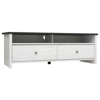 Lowboard Porto TV Cabinet - Lärchefarben/Schwarz, Design, Holzwerkstoff (128,5/44/44,5cm)