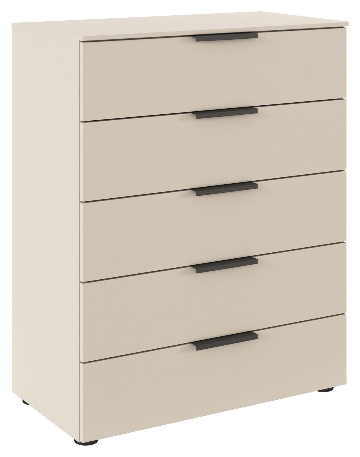 Kommode Flipp Champagner B: 80 cm - Champagner/Schwarz, MODERN, Holzwerkstoff (80/100/42cm) - Rauch Möbel