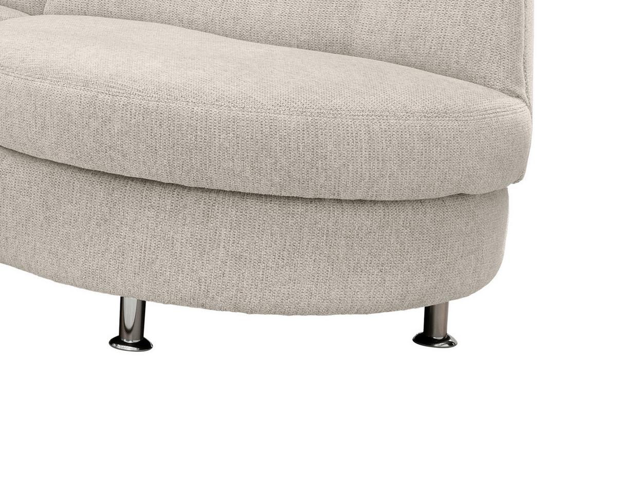 Ecksofa Mit Relaxfunktion Parole Beige Chenille - Chromfarben/Beige, MODERN, Textil (275/236cm) - Livetastic