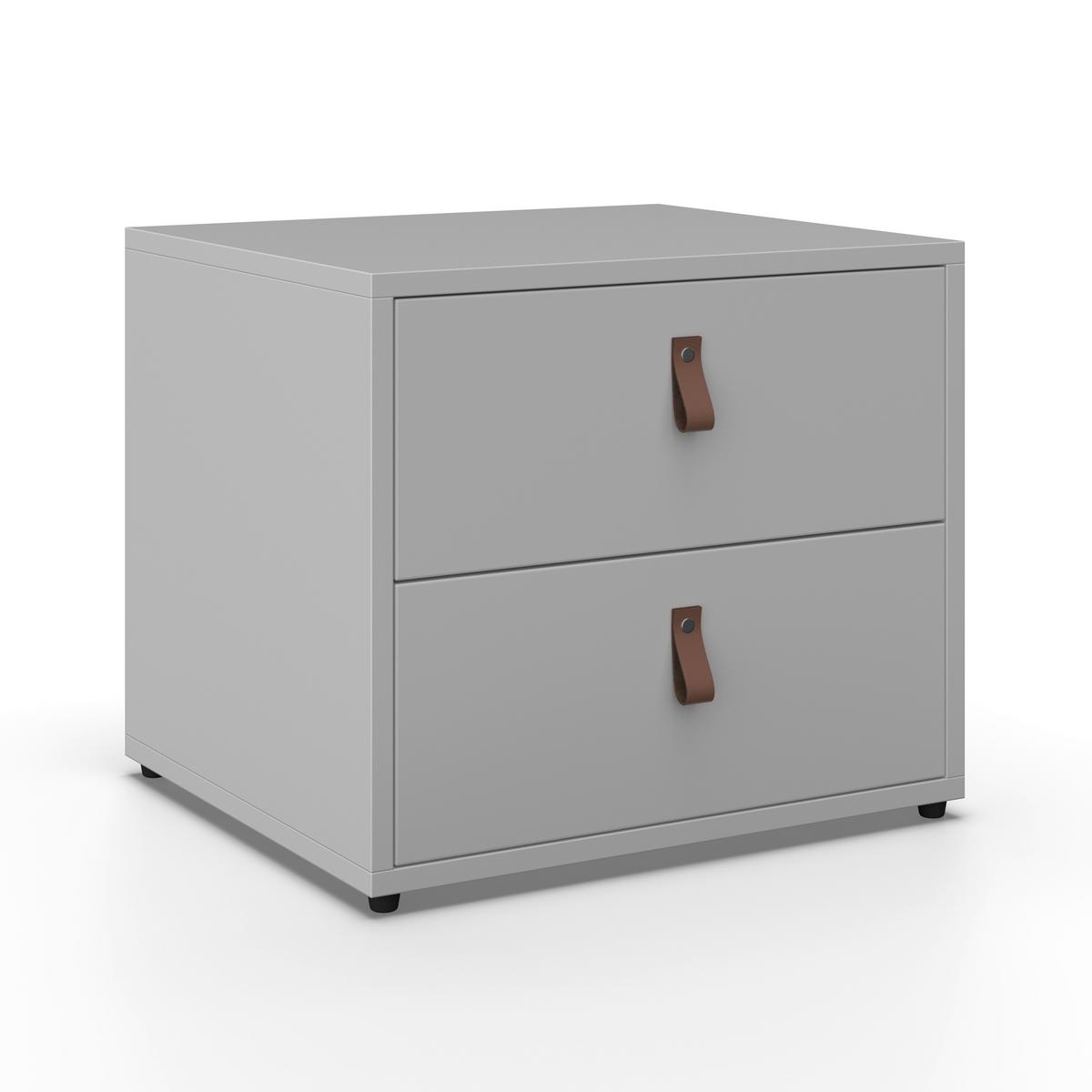 Nočný stolík MICK - hnedá/čierna, Modern, kompozitné drevo/plast (46/40/40cm) - Modern Living